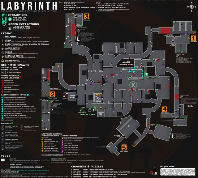Labyrinth map from Escape from Tarkov