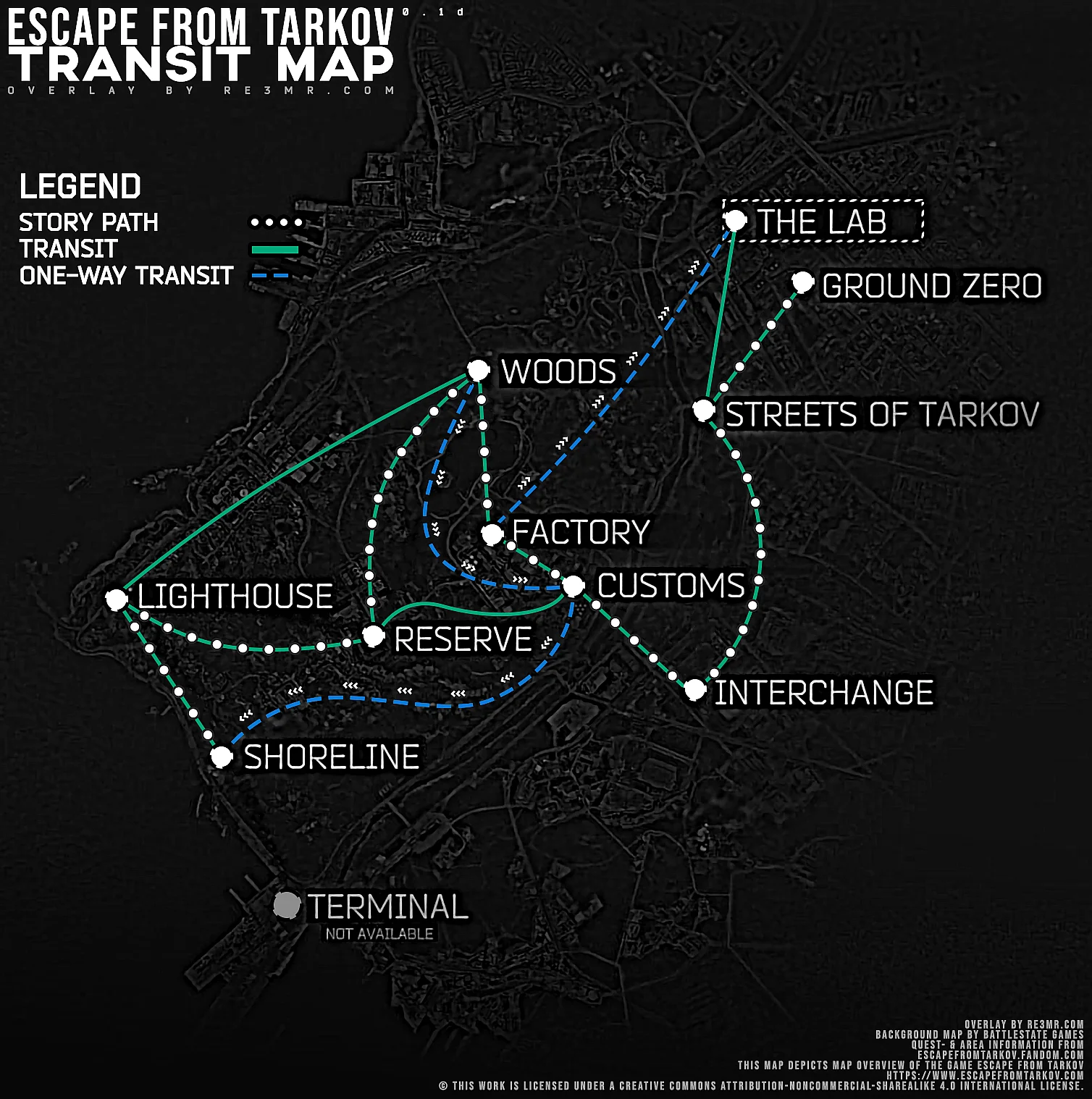 Map Transit map from Escape from Tarkov