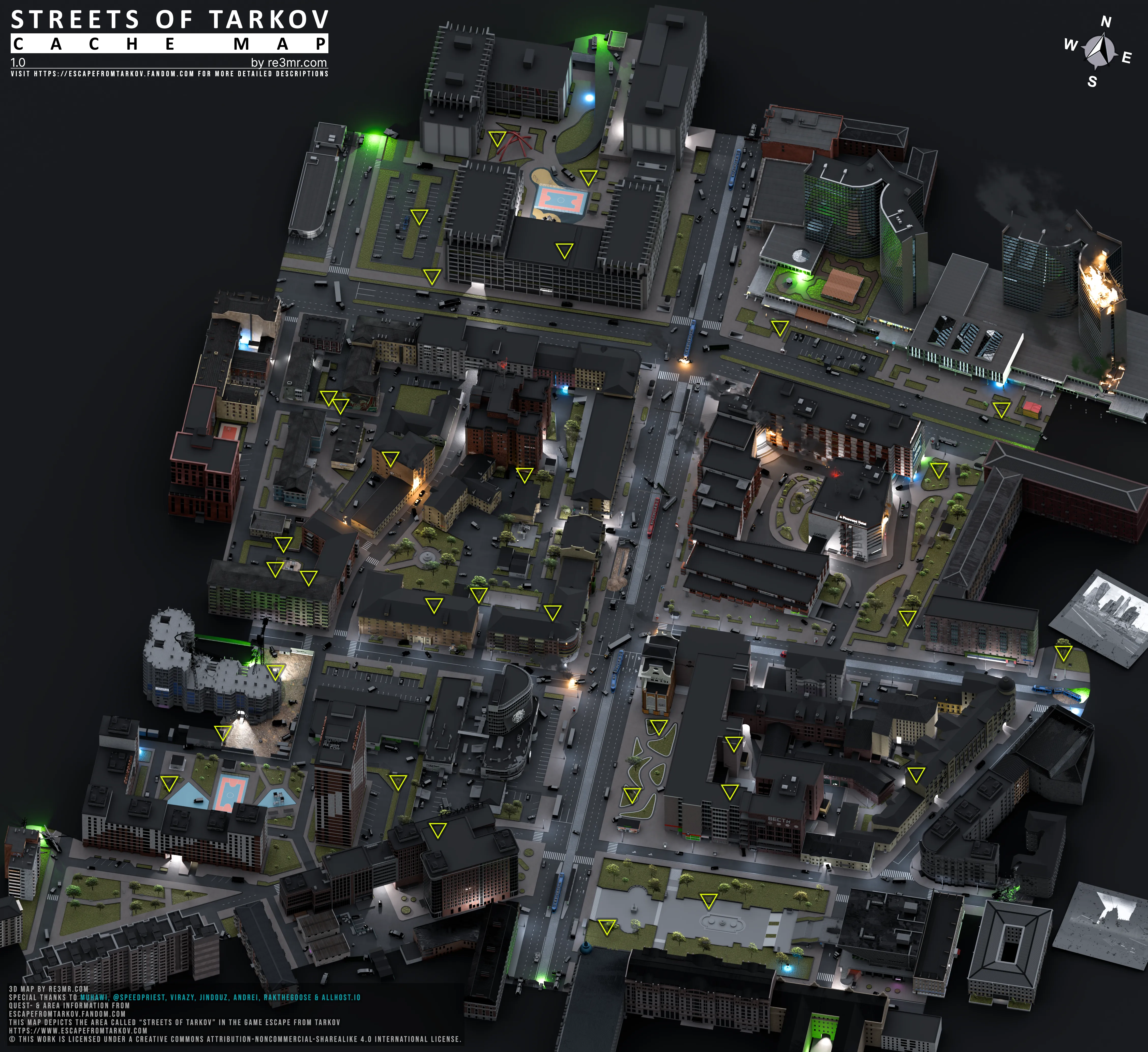 Map Streets Cache Map from Escape from Tarkov